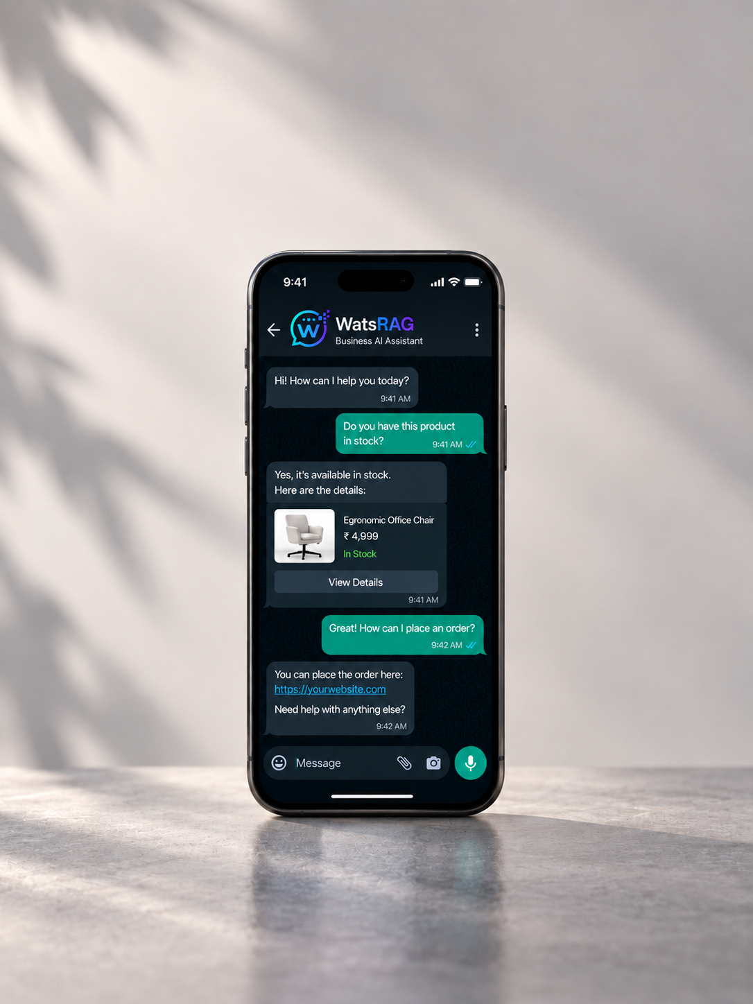 WhatsRAG conversation